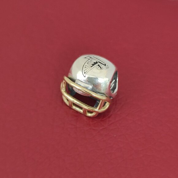 Pandora Atlanta Falcons NFL Football Helmet Charm 14K Gold and S925 Silver - Picture 7 of 9